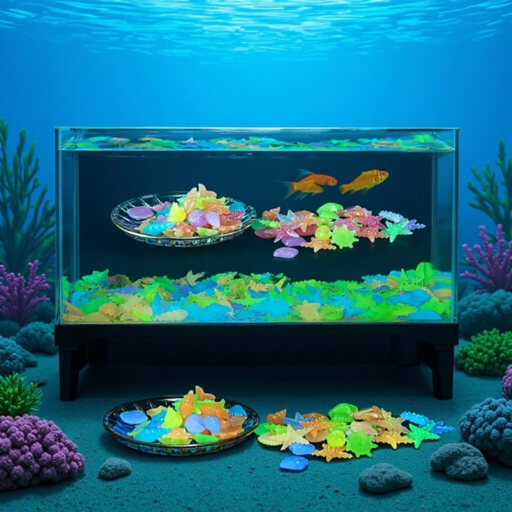 Aquarium Plant In Pot - أحجار المحيط المضيئة، أصداف المحار الفلورية،