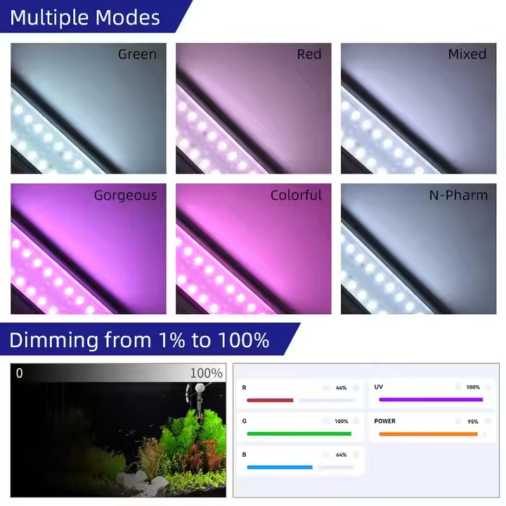 إضاءة حوض السمك WEEK AQUA سلسل - مراجعة Aquarium Plant Live وسعره
