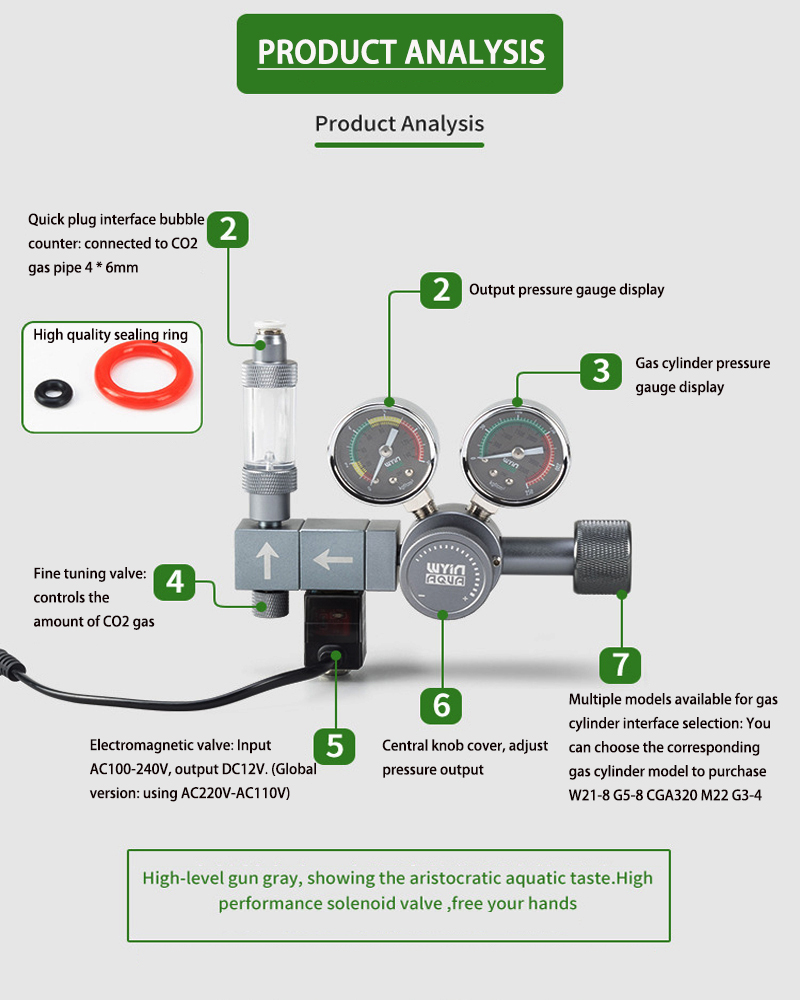منظم ضغط ثاني أكسيد الكربون DI - مراجعة Co2 Regulator Dual Stage وسعره