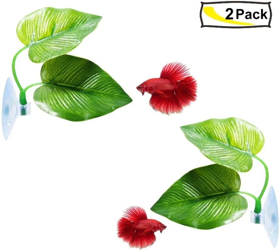 أرجوحة أوراق السمك بيتا محاكاة - مراجعة Aquarium Planted Tree وسعره