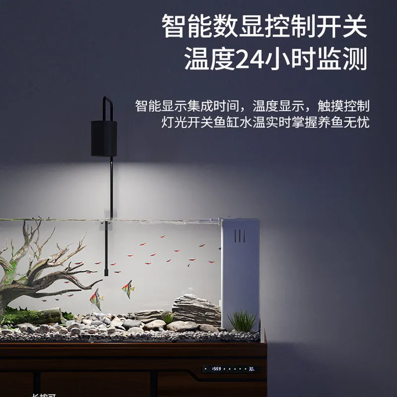 حوض سمك زجاجي كبير فائق البياض - مراجعة Aquarium Planted Tank Filter وسعره