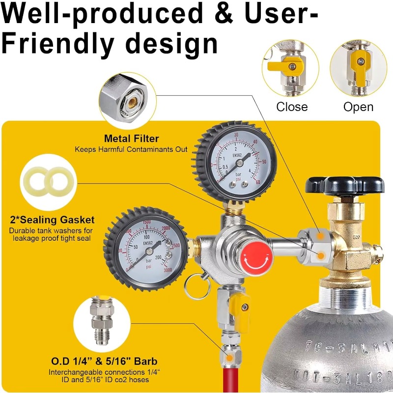 منظم خزان ثاني أكسيد الكربون م - مراجعة Co2 Regulator Dual Stage وسعره