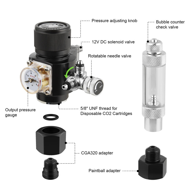 منظم ثاني أكسيد الكربون ثنائي  - مراجعة Co2 Regulator Dual Stage وسعره
