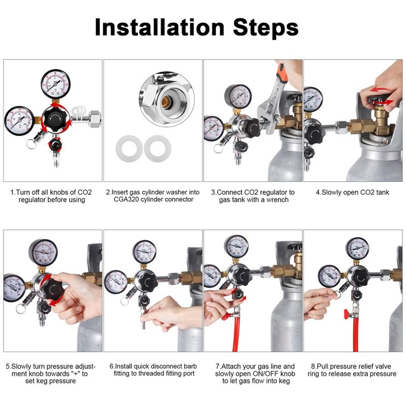 منظم برميل CGA-320، منظم ثاني  - مراجعة Co2 Regulator Dual Stage وسعره